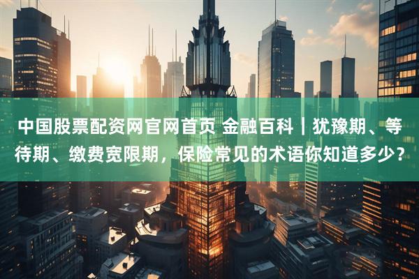 中国股票配资网官网首页 金融百科｜犹豫期、等待期、缴费宽限期，保险常见的术语你知道多少？